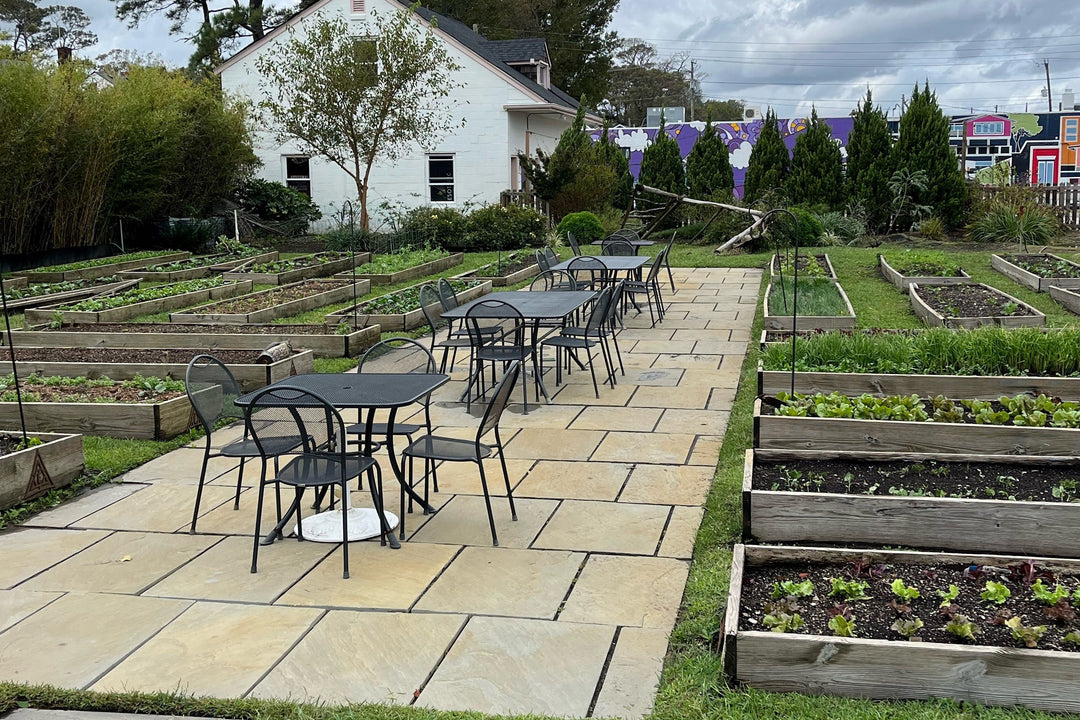 Kettler Patio furniture in a restaurants outdoor patio area.