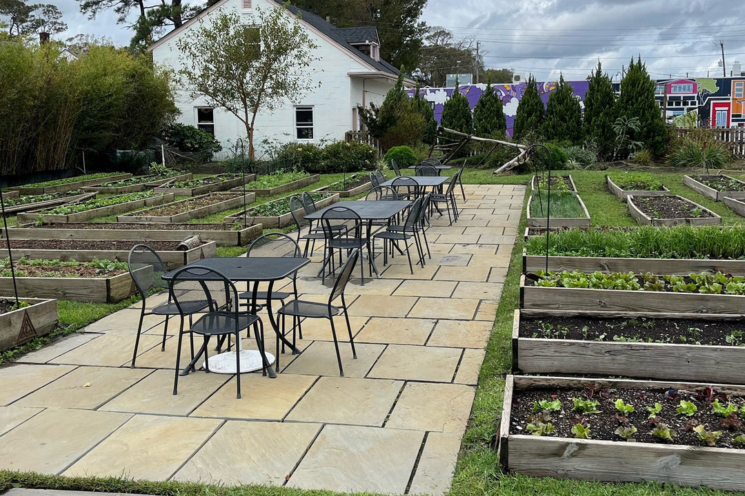 Kettler Patio furniture in a restaurants outdoor patio area. 