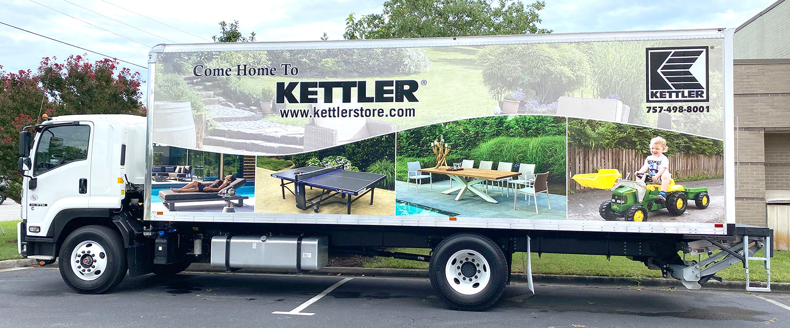 Side view of the Kettler Store delivery truck.
