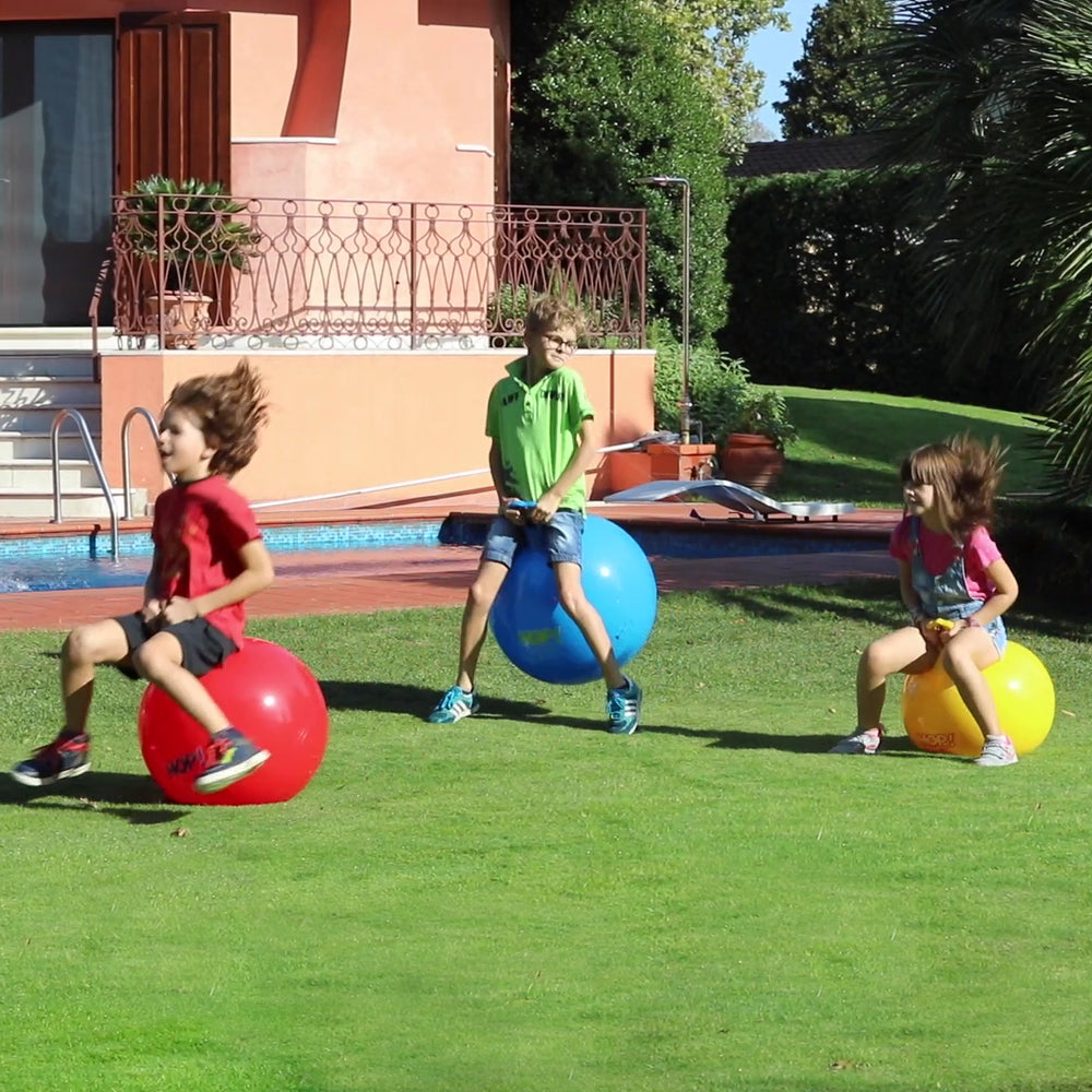 Children playing on Gymnic Hop Balls