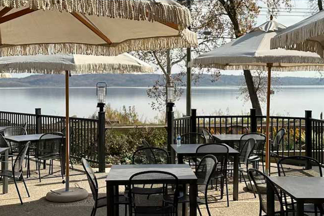 Kettler Patio furniture in a restaurants outdoor patio area. 