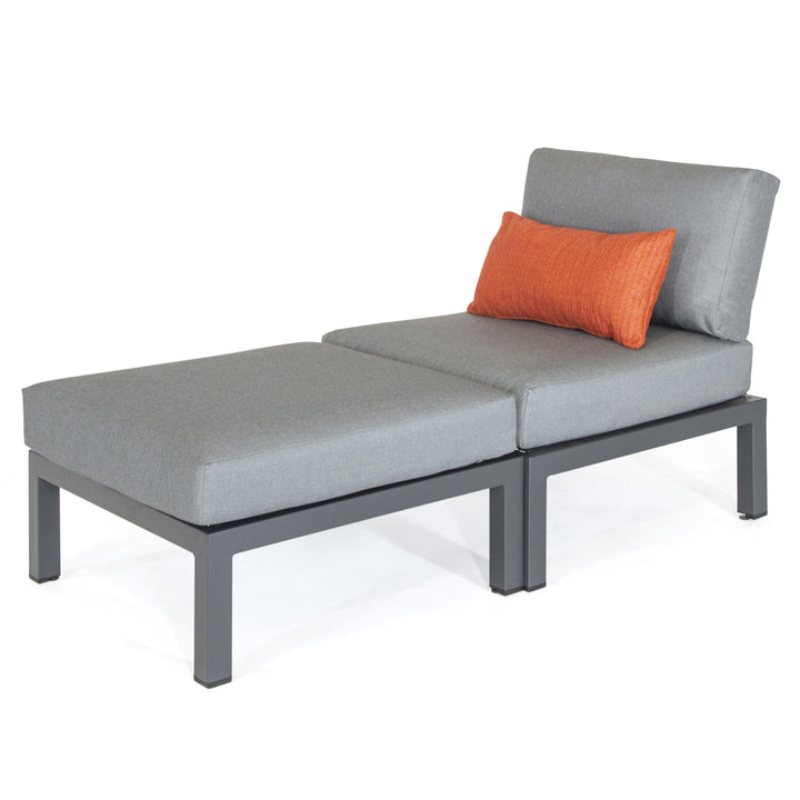Elba Aluminum Armless Lounge Chair With Cushion