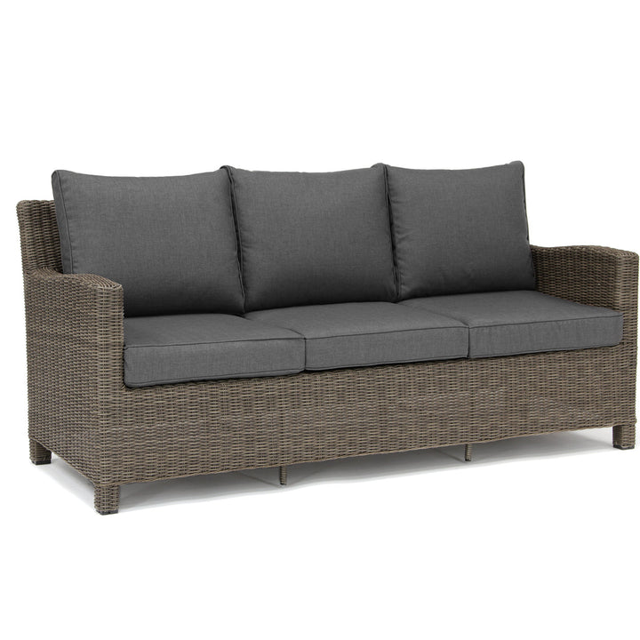 KETTLER Palma Wicker Rattan Sofa with Canvas Coal cushions