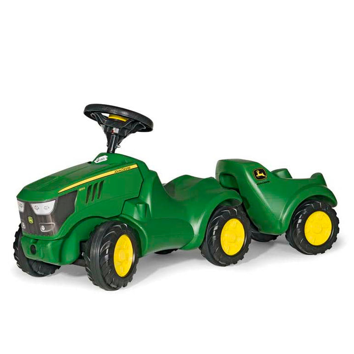 John Deere foot to floor ride on vehicle with trailer attachment