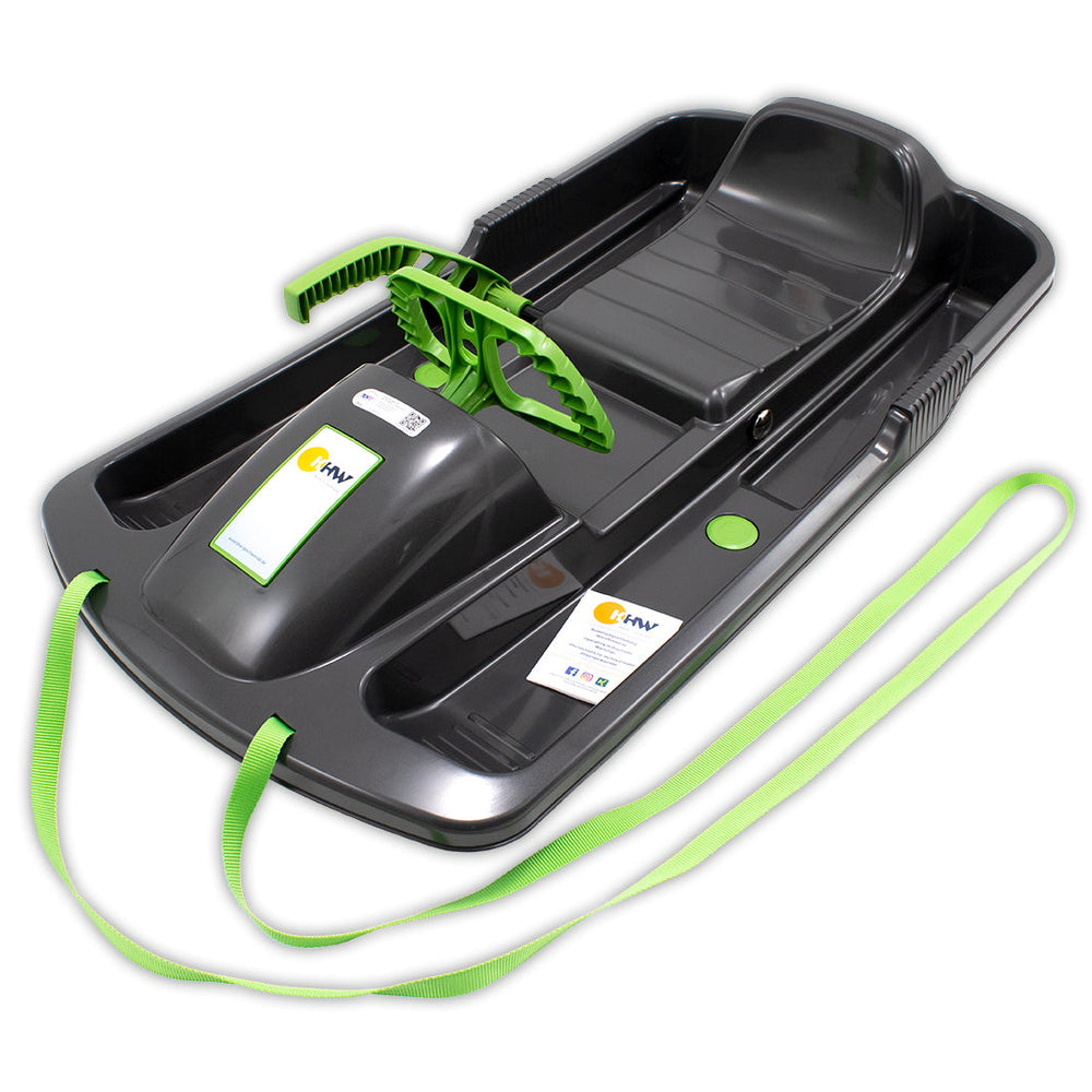Made in Germany toboggan with integrated steering and hand break