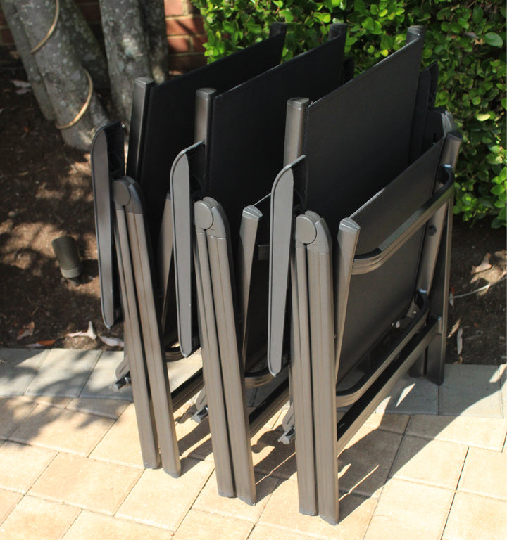 The Basic Plus Collection features textile sling material that provides a relaxing lounge experience without the need for cushions. The folding design makes storage a breeze. The robust aluminum frame allows for versatility and durability that is ideal for outdoor furniture.