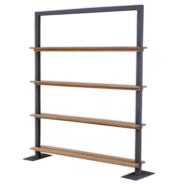 Nevada Patio Room Divider, grey and teak