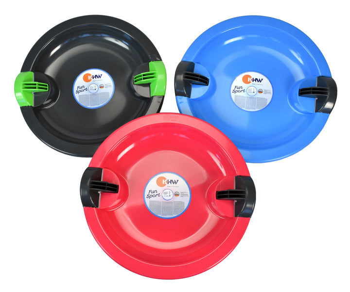 Outdoor snow sleds made in germany in all three colors