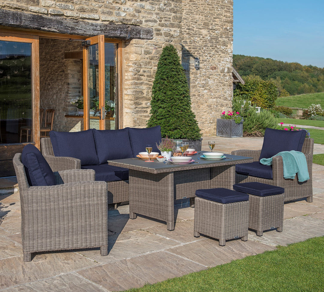 With Palma Casual Dining you can enjoy dining and relaxing in one beautiful set of furniture.  Eat, drink, entertain, relax with friends; casual or formal. All in all, it's a fusion of lounge and dining in one unique set making it incredibly versatile and a great value.