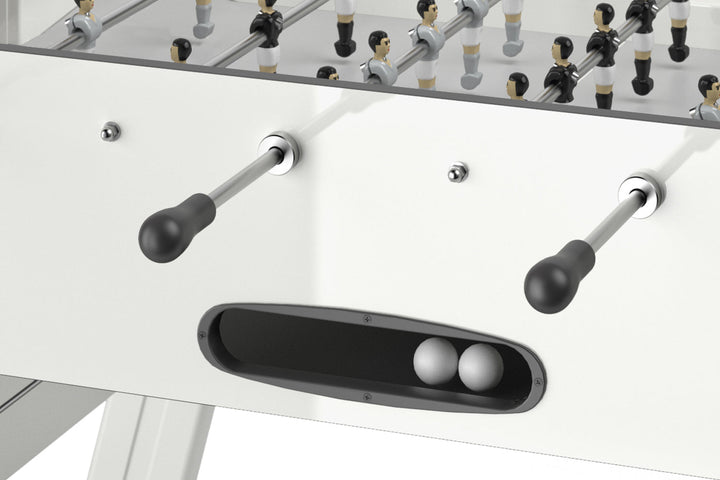 Integrated ball box on made in france game table