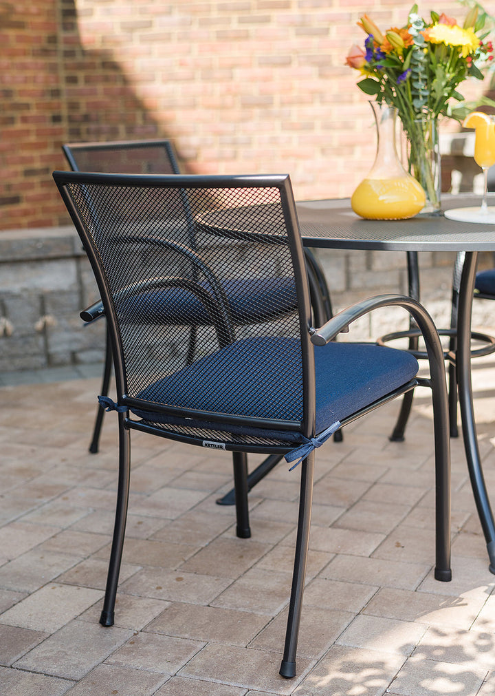 Pilano Wrought Iron Stackable Arm Chair