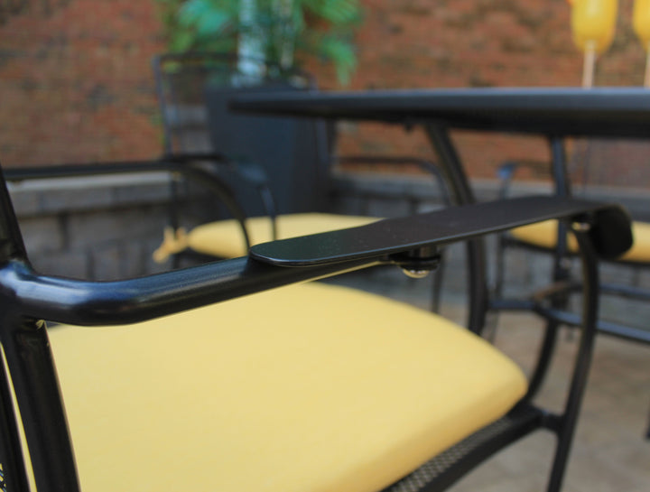 Close up of henly wrought iron arm rest