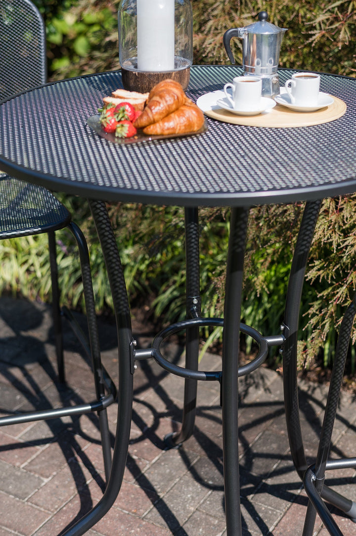 KETTLER wrought iron bar set outside on patio