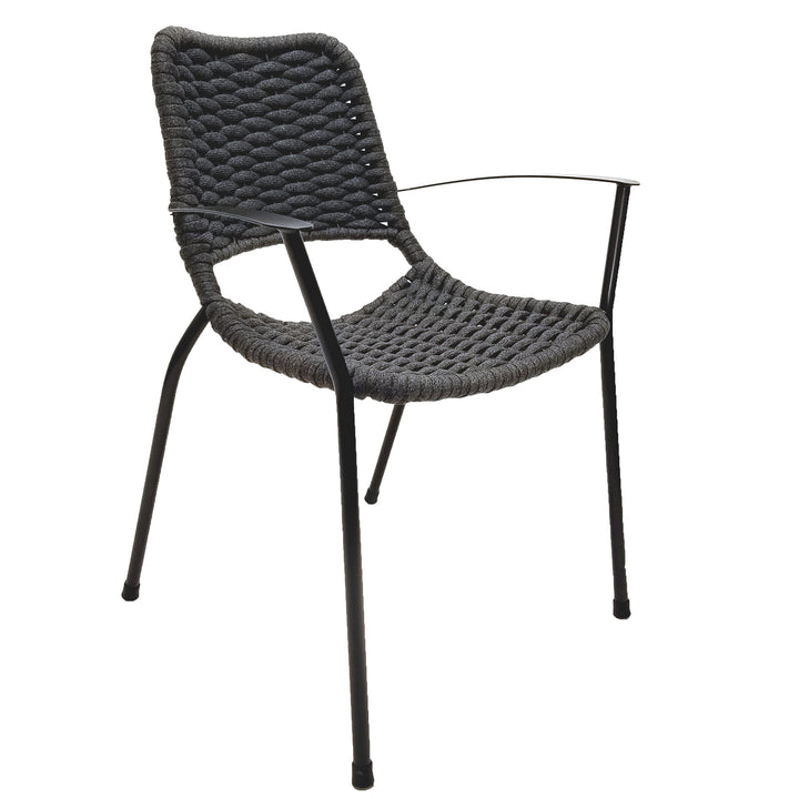 The popular Metro Arm Chair is now offered in a stylish, modern, weather resistant rope weave, and boasts a comfy seating position with a curved back and armrests.
