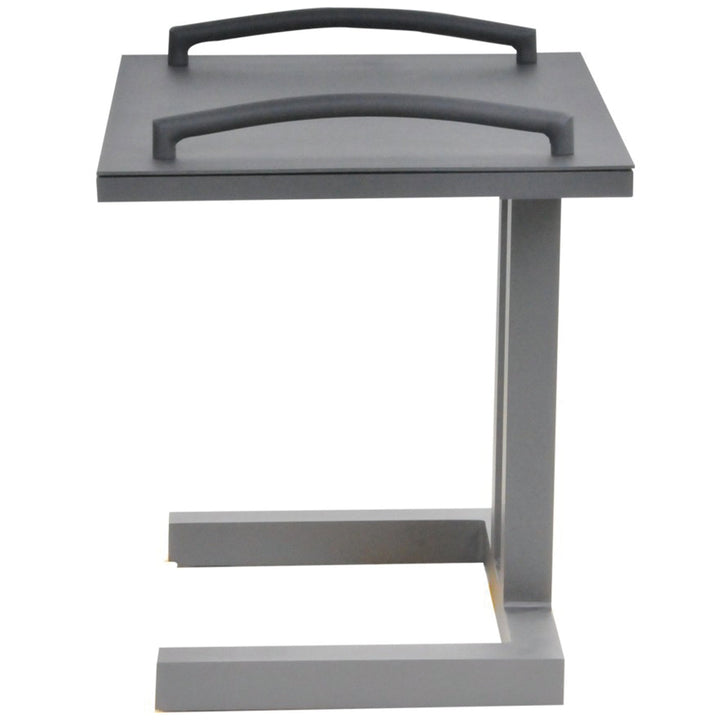 Side view of european designed side table in lava
