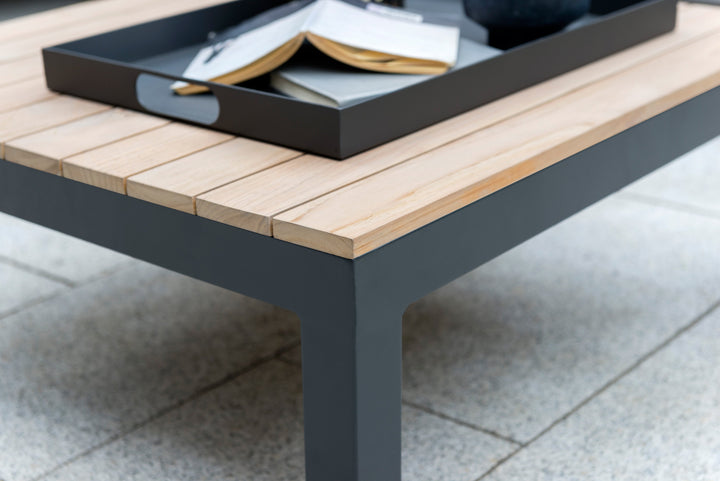 Elba Aluminum Corner Set With Teak Accents