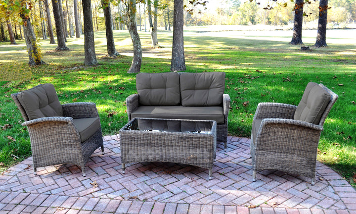 Lakena 4-Piece Wicker Rattan Lounge Set With Cushions