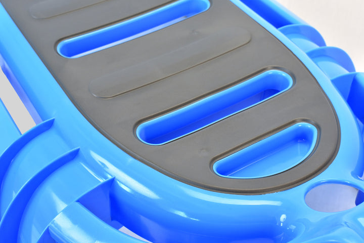 top view of blue high quality sled