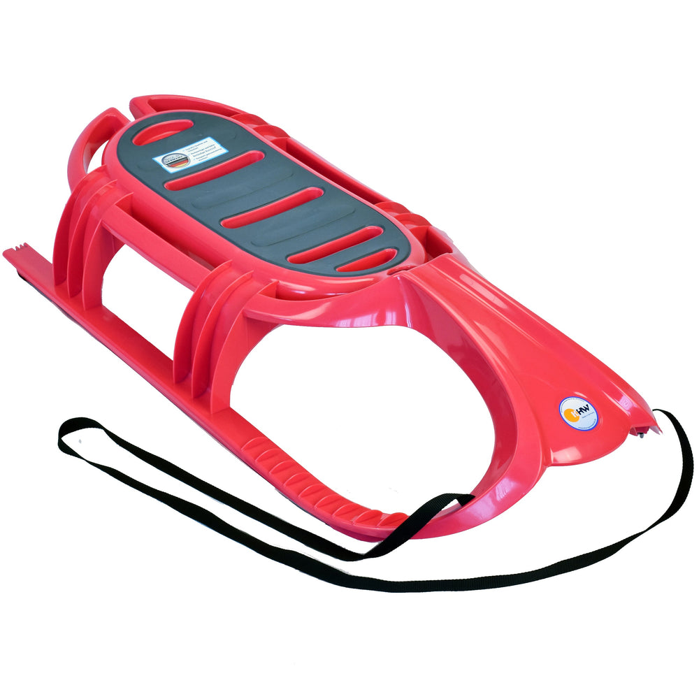 Pink toboggan made in germany with tow strap