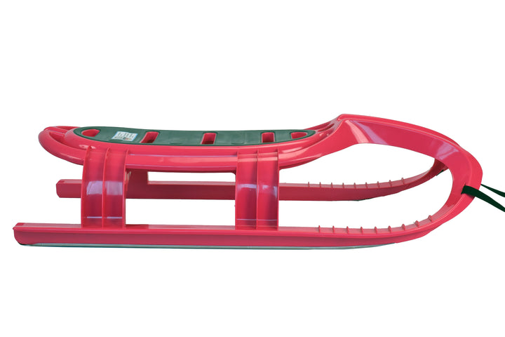 Side view of toboggin with metal sled