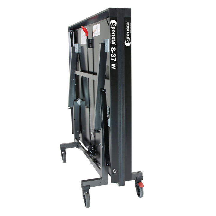 Fully pre-assembled automatic ping pong table made in germany in storage position