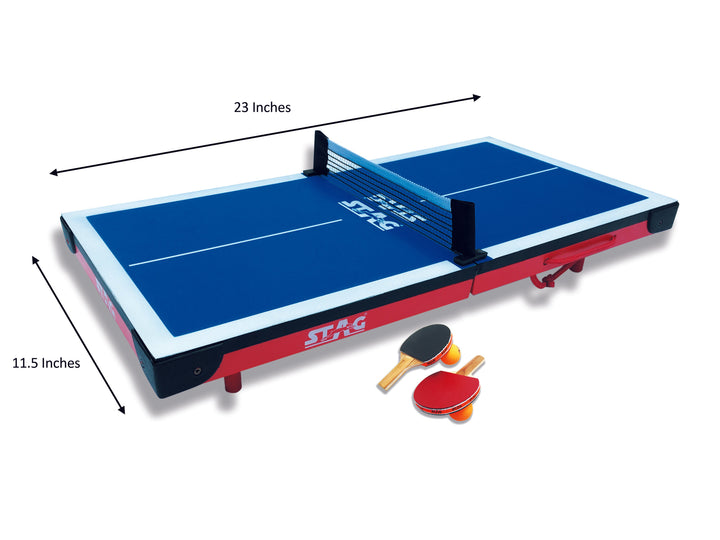If you love Table Tennis you will love this miniature Table game.  It's great for taking it on the go.  It folds up and has a strong magnet to keep it securely closed.  All the pieces store easily inside the folded table.