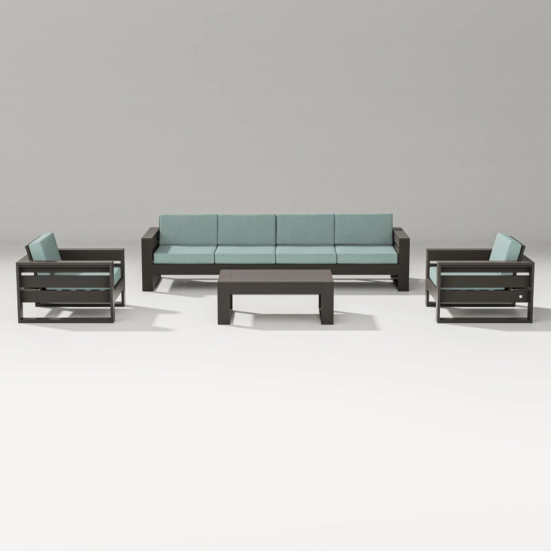 Latitude 5-Piece Lounge Sofa Set in Vintage Coffee / Glacier Spa