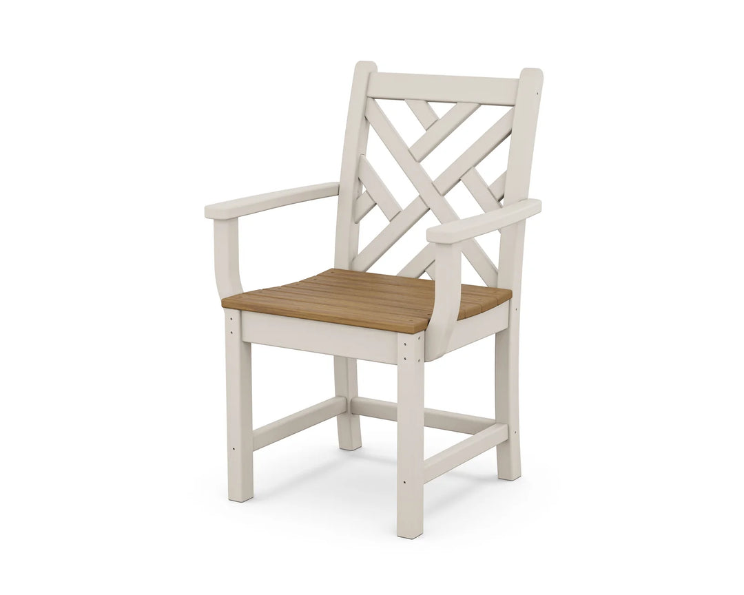 Chippendale Dining Arm Chair in Sand / Natural