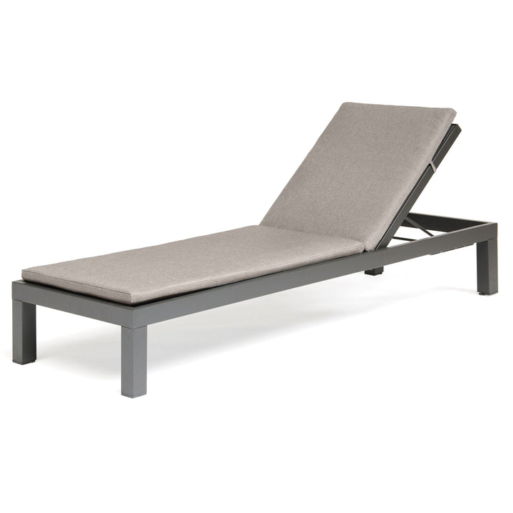 Expertly crafted with a light-weight powder coated aluminum frame, the Elba Multi-Position Lounger offers six comfortable seating positions and easily reclines for optimal relaxation.