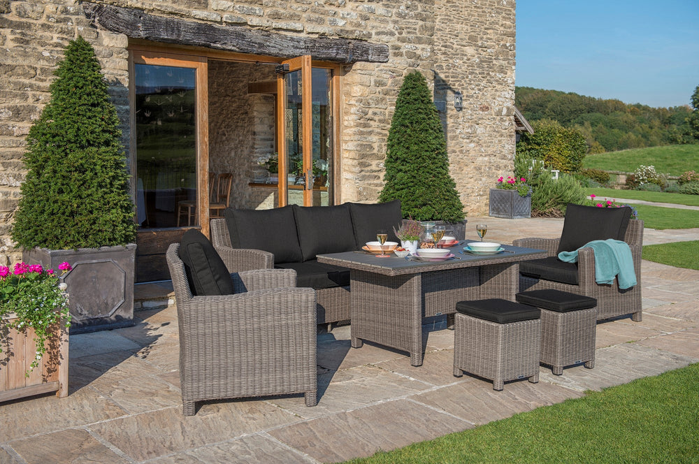 Part of the Palma Lounge Collection. Suitable to use outdoors or indoors. Pair with the Palma foot stool, sofa and one of our Palma tables to complete the set. With Palma Casual Dining you can enjoy dining and relaxing in one beautiful set of furniture.  Eat, drink, entertain, relax with friends; casual or formal. All in all, it's a fusion of lounge and dining in one unique set making it incredibly versatile and a great value.