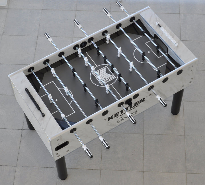 Birds View Foosball table, black and white marble look