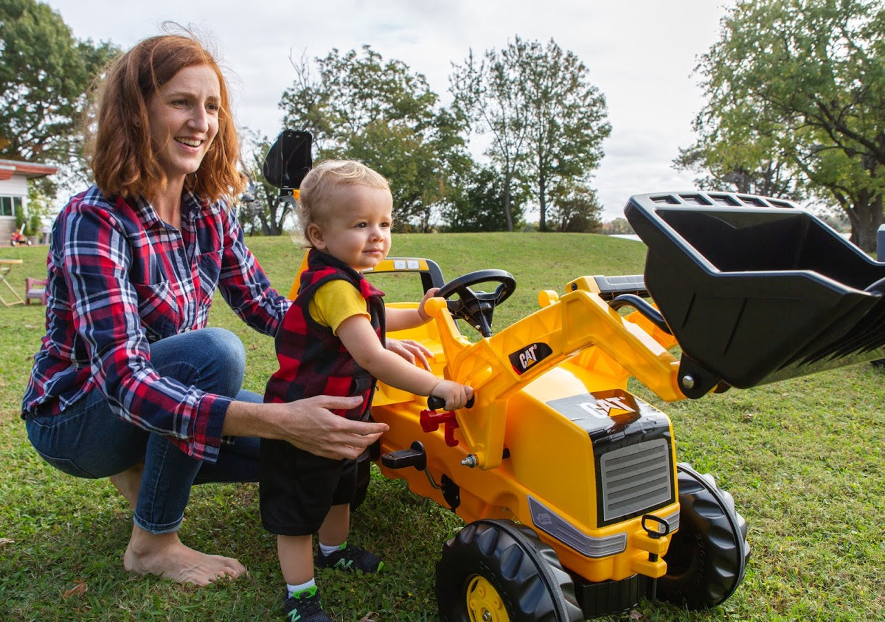 Rolly toys cat construction pedal tractor backhoe loader online