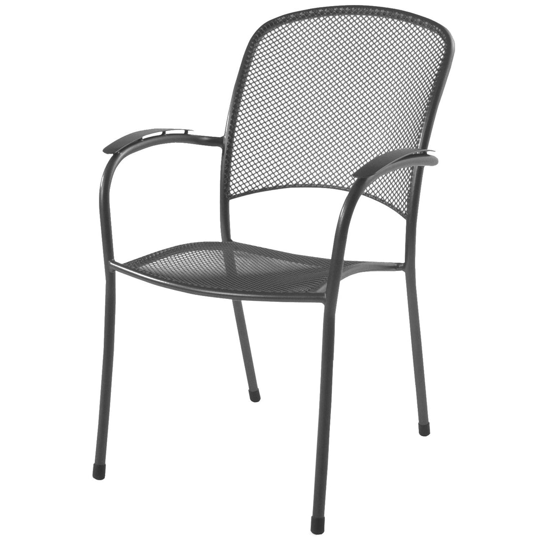 Carlo is compact, but offers plenty of full-size comfort! The ergonomically shaped seats and backs constructed of fine metal mesh provide well-ventilated seating that dries in no time after a rain shower. Whether dining or bar these matching chairs are ideal for both backyard entertaining or commercial settings.