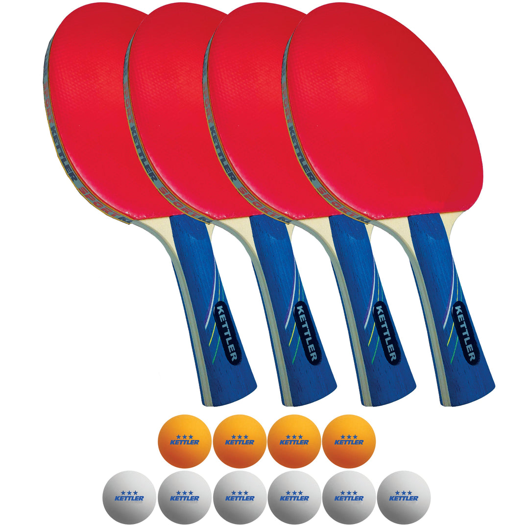 GTX 85 Indoor Table Tennis Racket 4 Player Set with 8 Balls